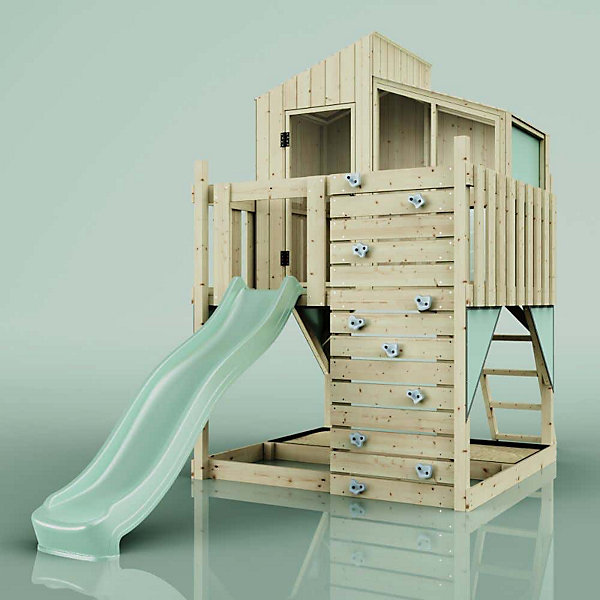 Aire de jeu PolarPlay Comète Aire de jeux portique bois avec toboggan &échelle d'escalade