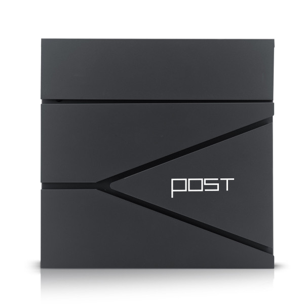 Skrzynka na listy z gazetnikiem Humberg stalowa pocztowa antracyt