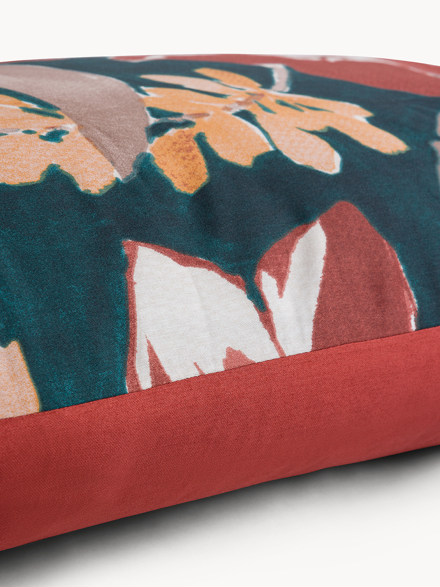 Federa in raso di cotone stampa floreale