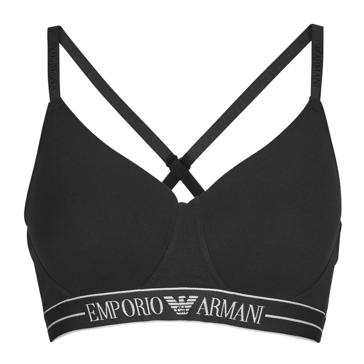 Emporio Armani - EVERYDAY COTTON PADDED SOFT COUTOUR BRA - Black