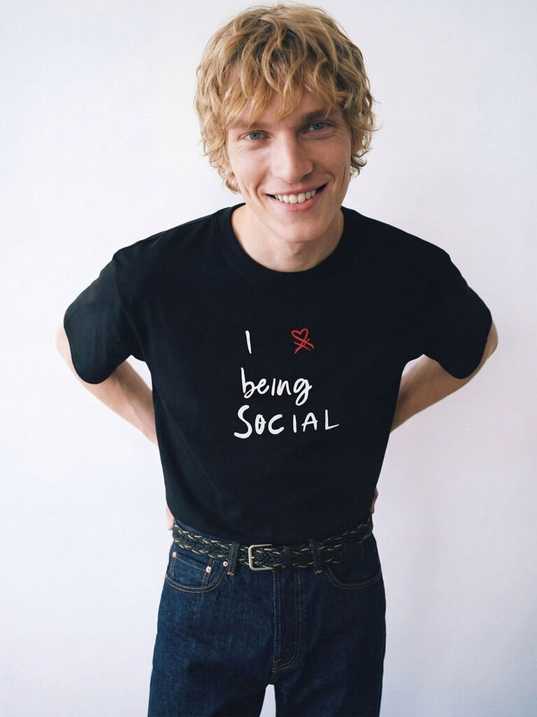 T-shirt with slogan print in organic cotton