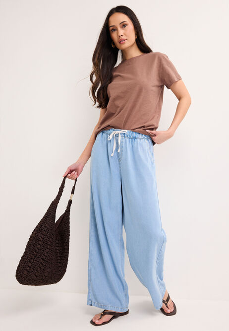 Womens Mocha Cotton Short Sleeve T-Shirt