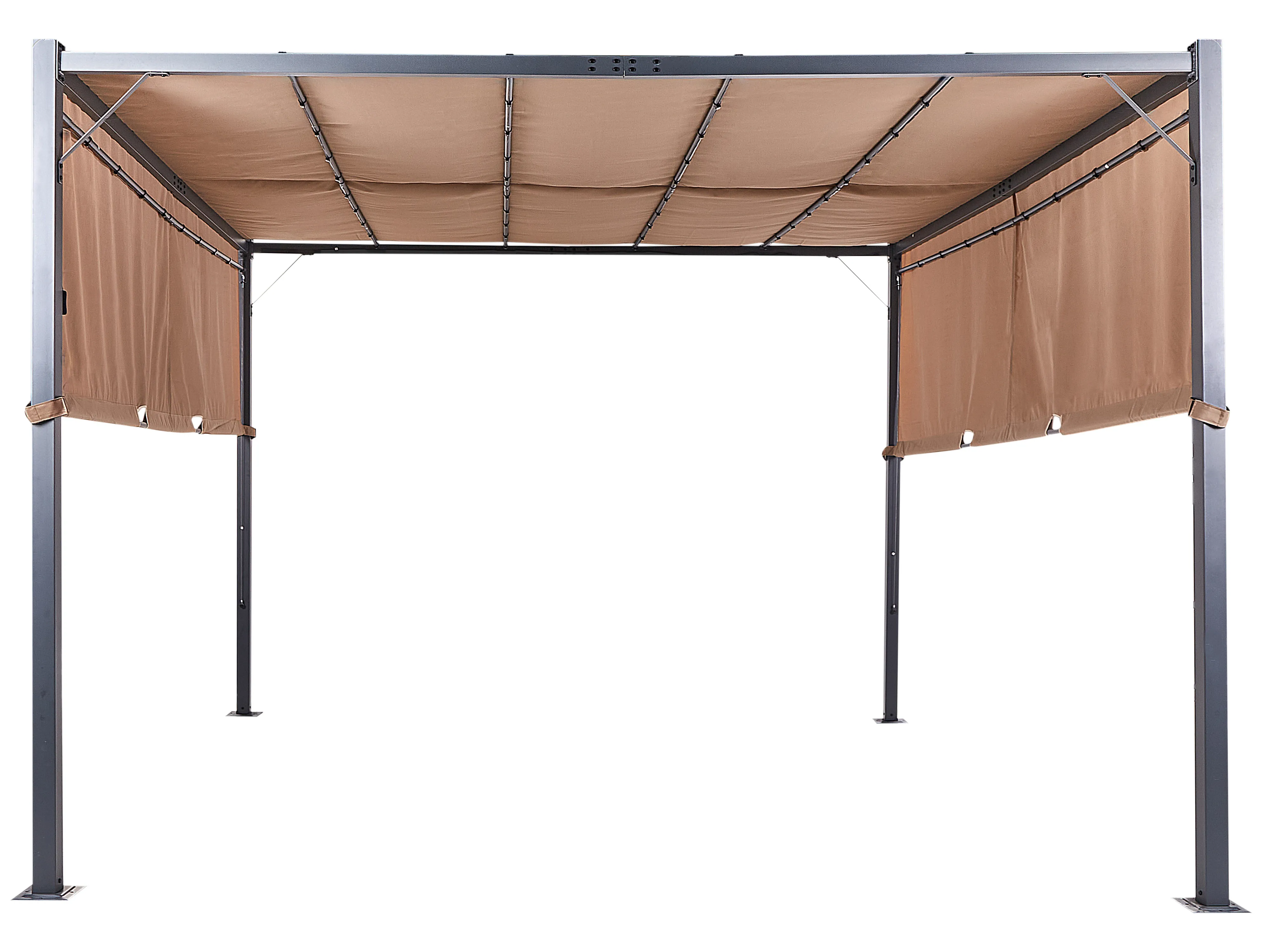 Gazebo LED PARGA Metal 310 cm 310 cm Brown