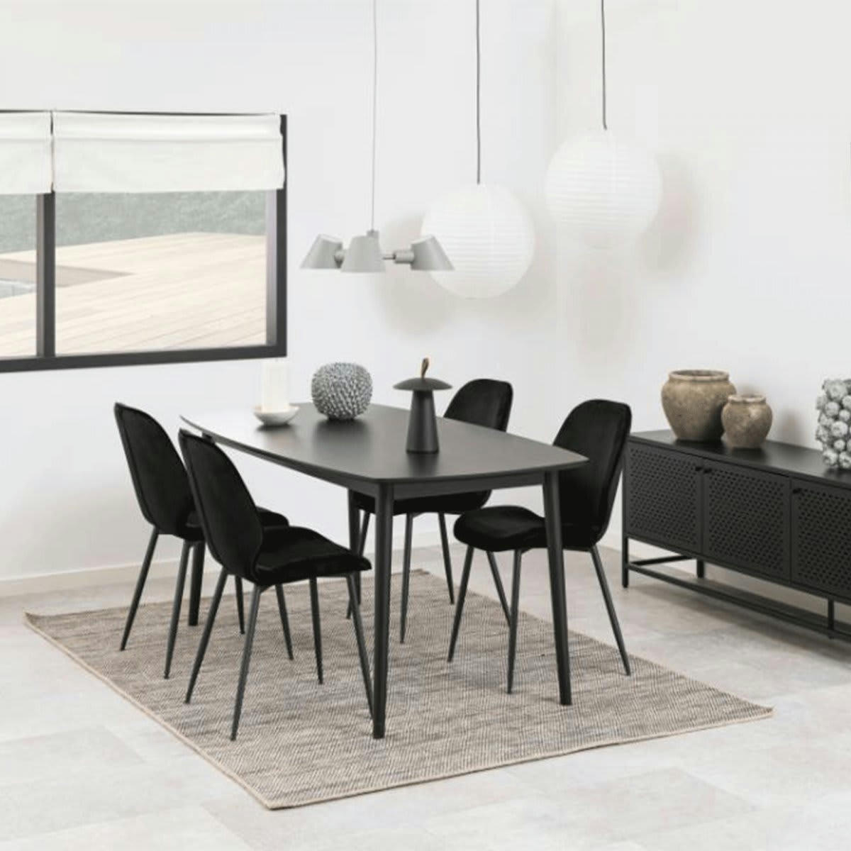 FEMAL - Lot de 2 chaises design en velours noir