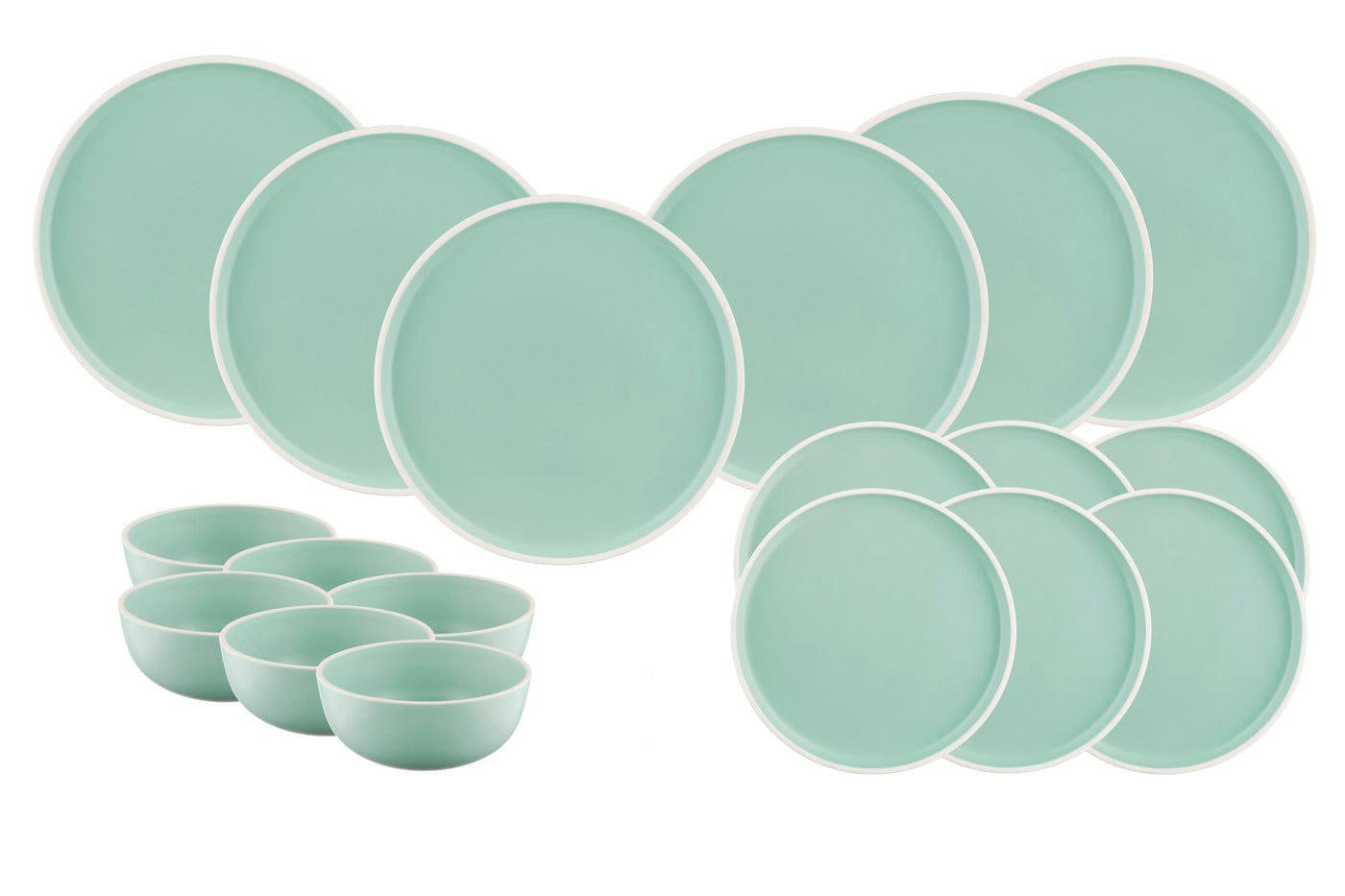 ORIGIN - Set vaisselle 18 pièces en grès vert