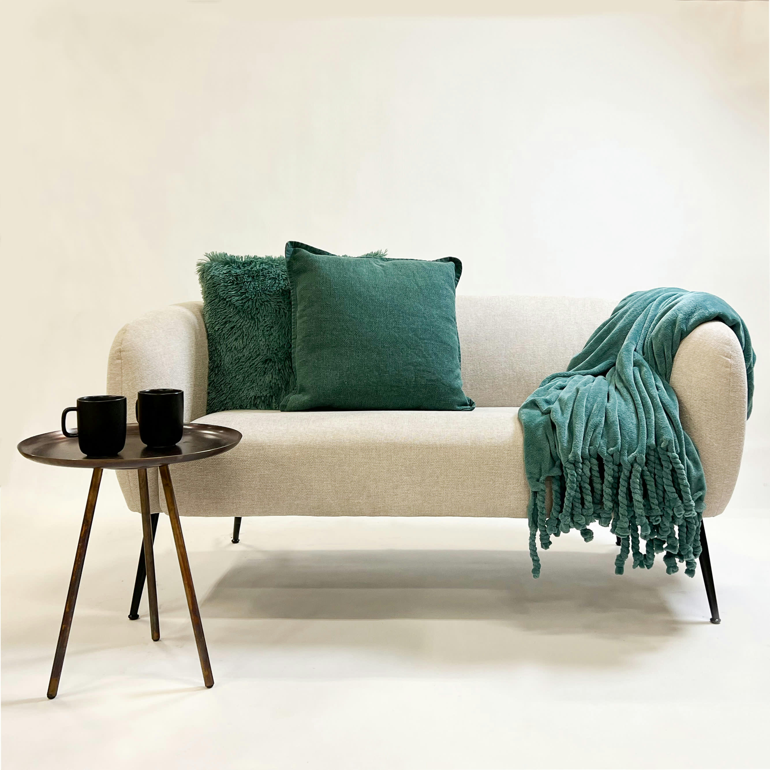 FLORIJN - Plaid vert fleece 150x200 cm uni