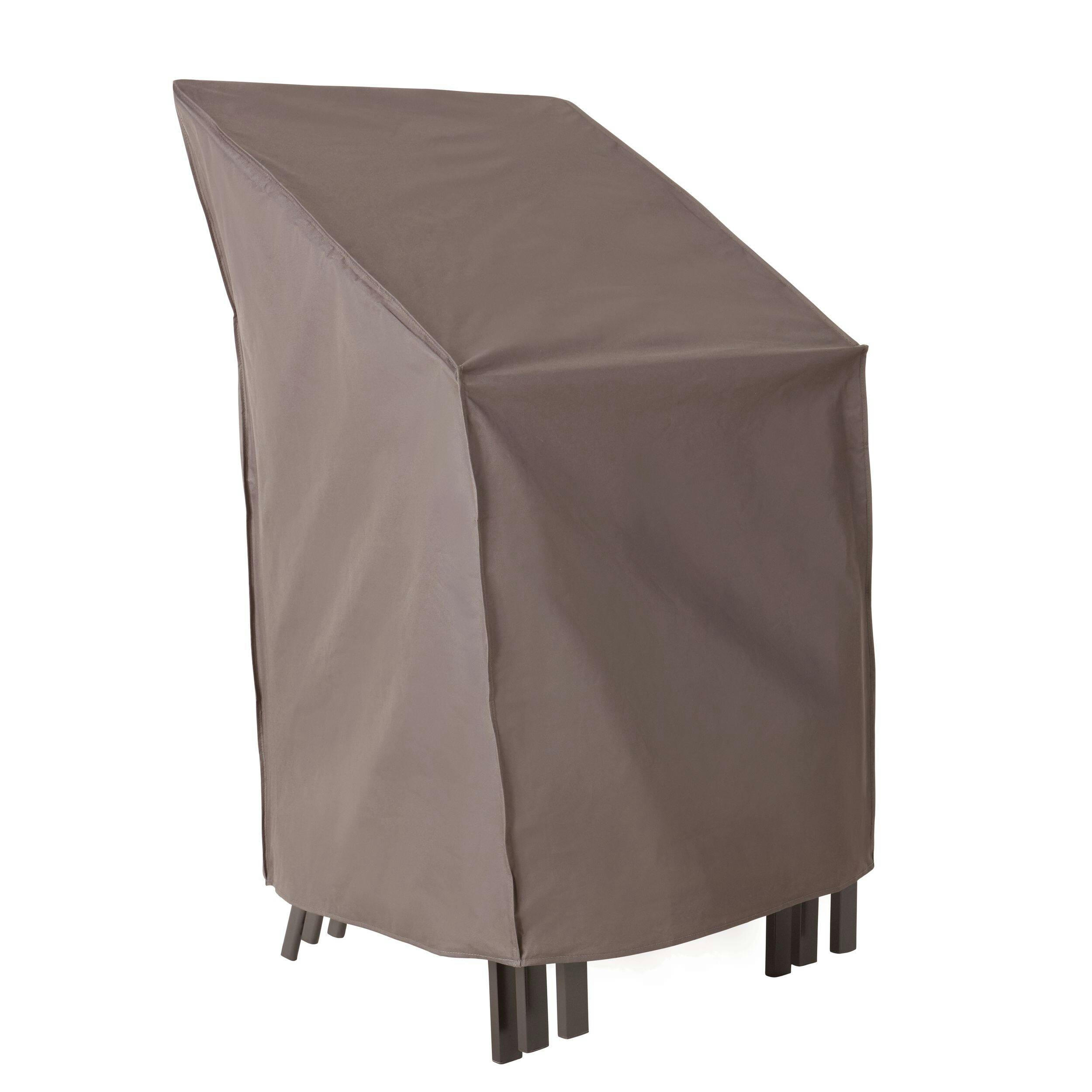 TRIPEL Outdoor/Patio Stacking Chair Cover, Water Resistant, UV Protected, Grey, 27x28x31-in