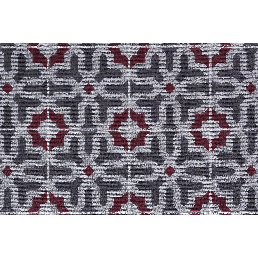 Tapis extérieur antidérapant grattant imprimé carreau ciment 75x45cm