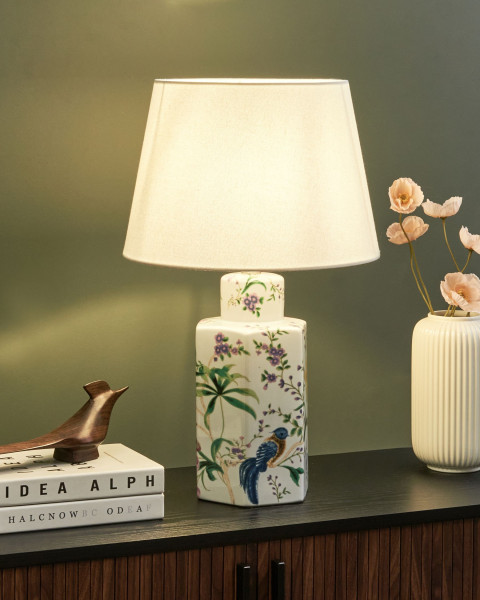 Lampa stołowa porcelanowa biała