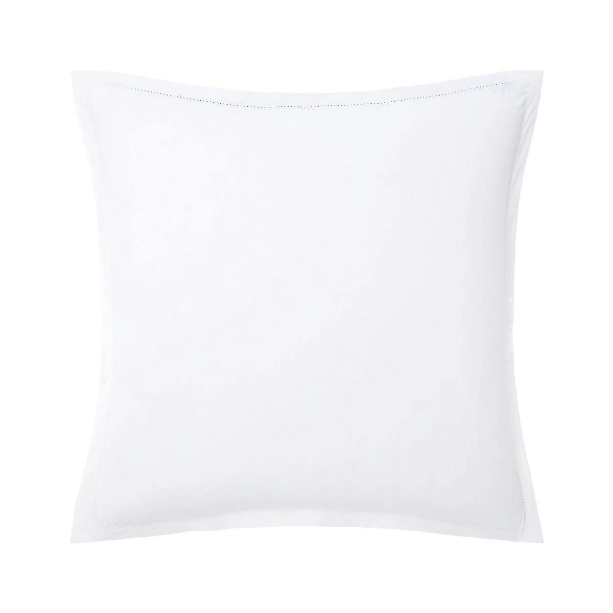 ALCOVE - Taie d'oreiller en percale de coton blanc 65 x 65 cm