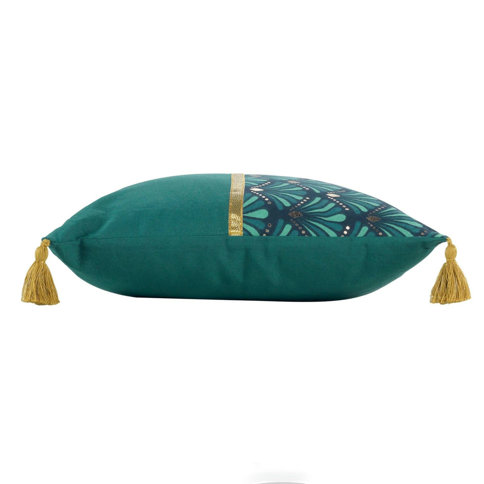 - Coussin style art déco coton bleu 40x40 cm