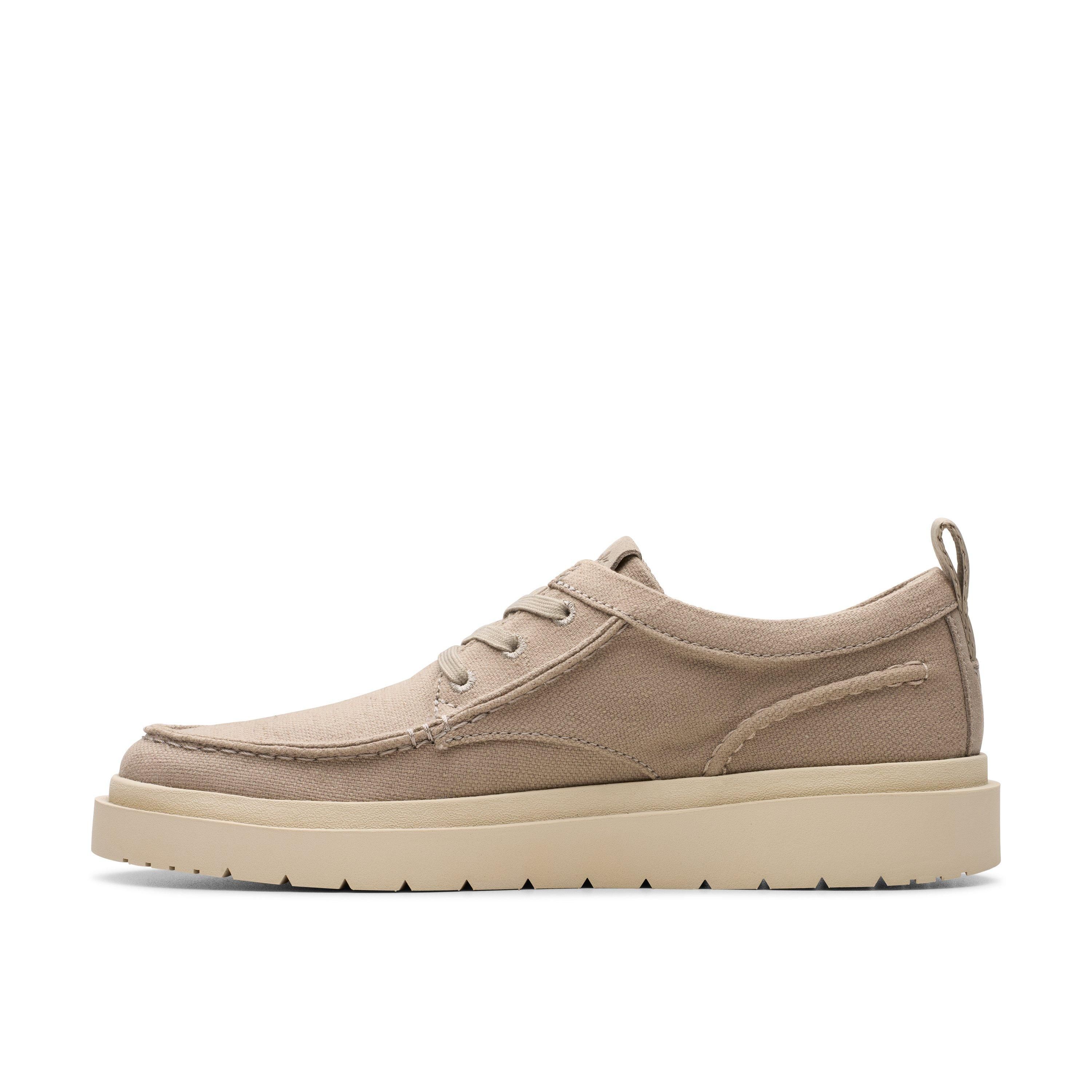 Clarks Polden Moc Grey Canvas Laces