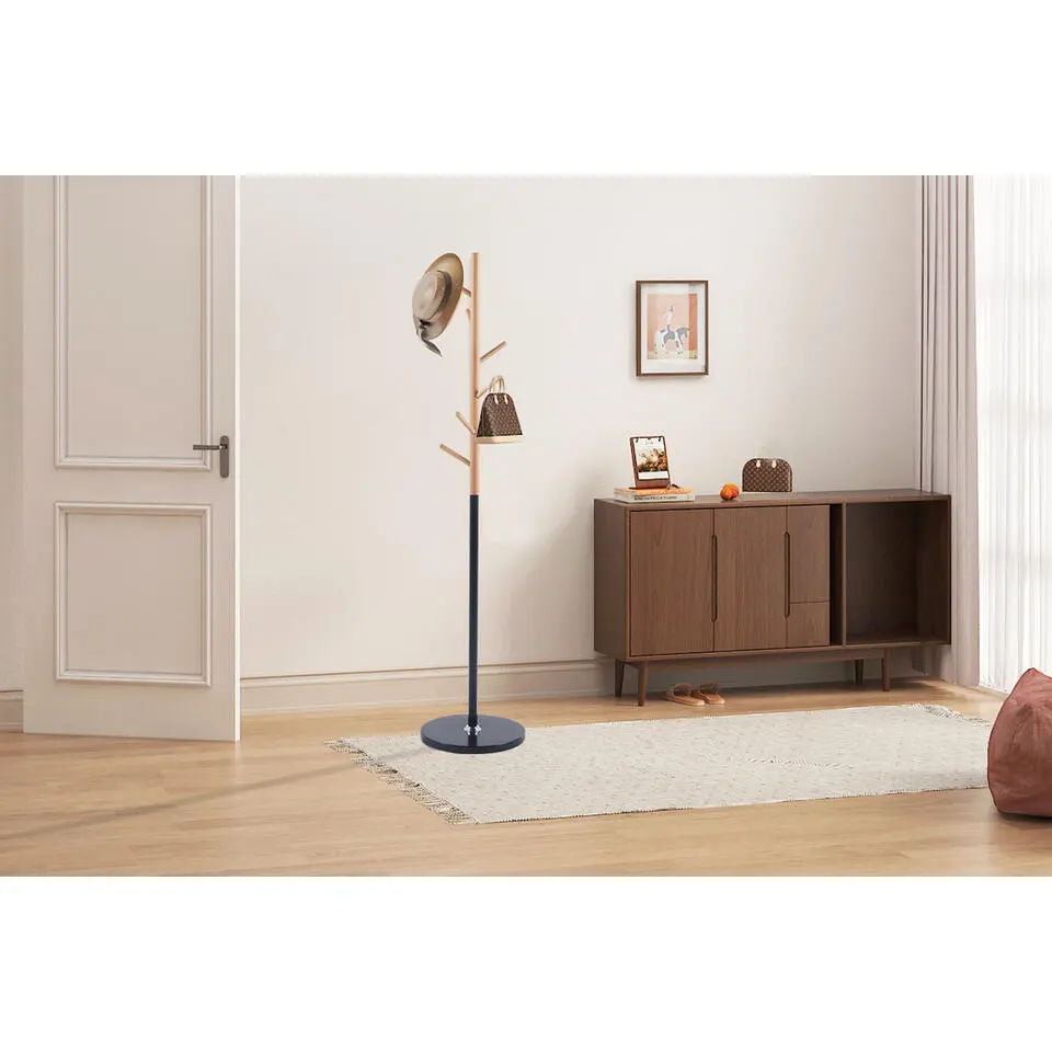 Staande kapstok Viola - &Oslash;37 x 172 cm - Beukenhout / Metaal