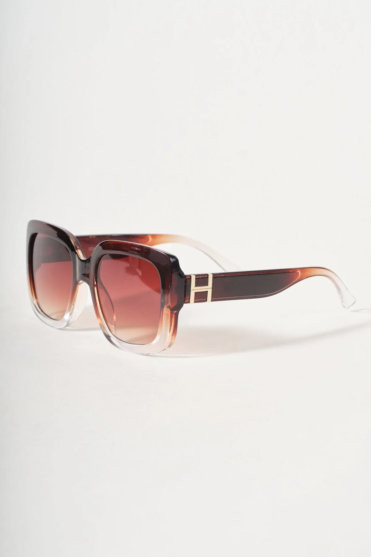 Brown Square Gradient Sunglasses