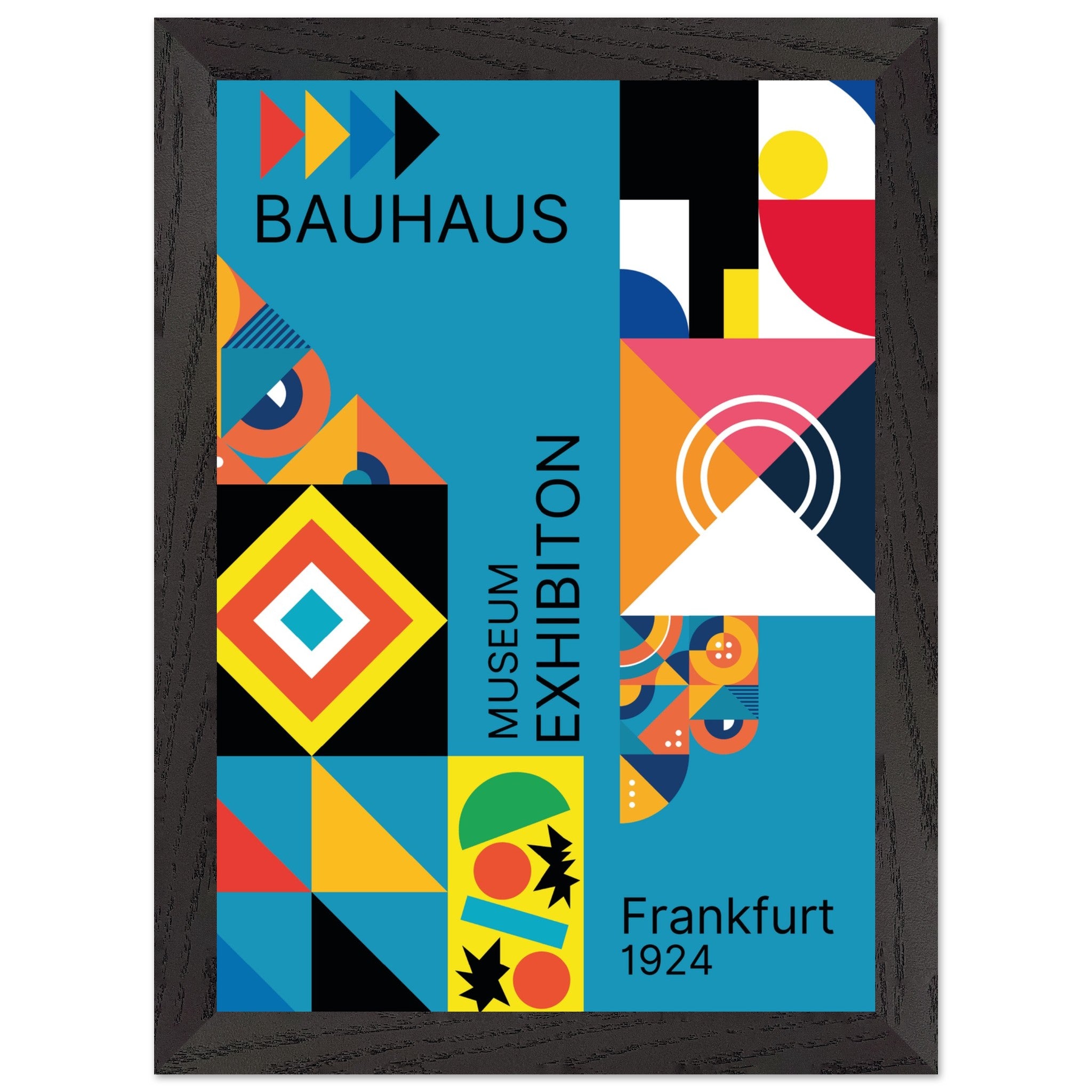 Artfulprints Poster met Lijst Bauhaus - Museum exhibition frankfurt  - A4 21x29.7 cm - Meerkleurig