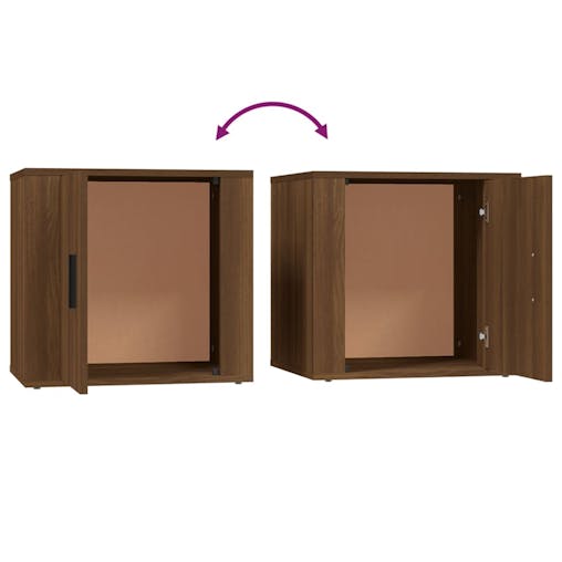 NNEVL Bedside Cabinets 2 pcs Brown Oak 50x39x47 cm