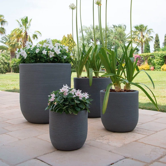 Blumentopf »Shabby«, Breite: 35 cm, granit-grau dunkel, Kunststoff