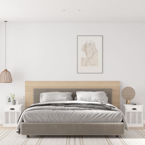 NNEVL Bedside Cabinets 2 pcs High Gloss White 43x36x50 cm