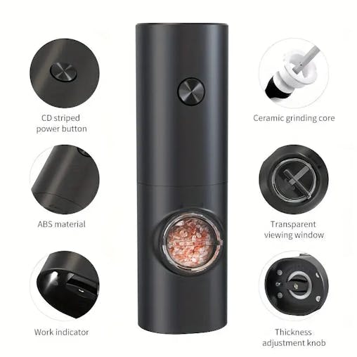 NNETM Electric Pepper Grinder Set - 2pcs Household Sea Salt Ginders