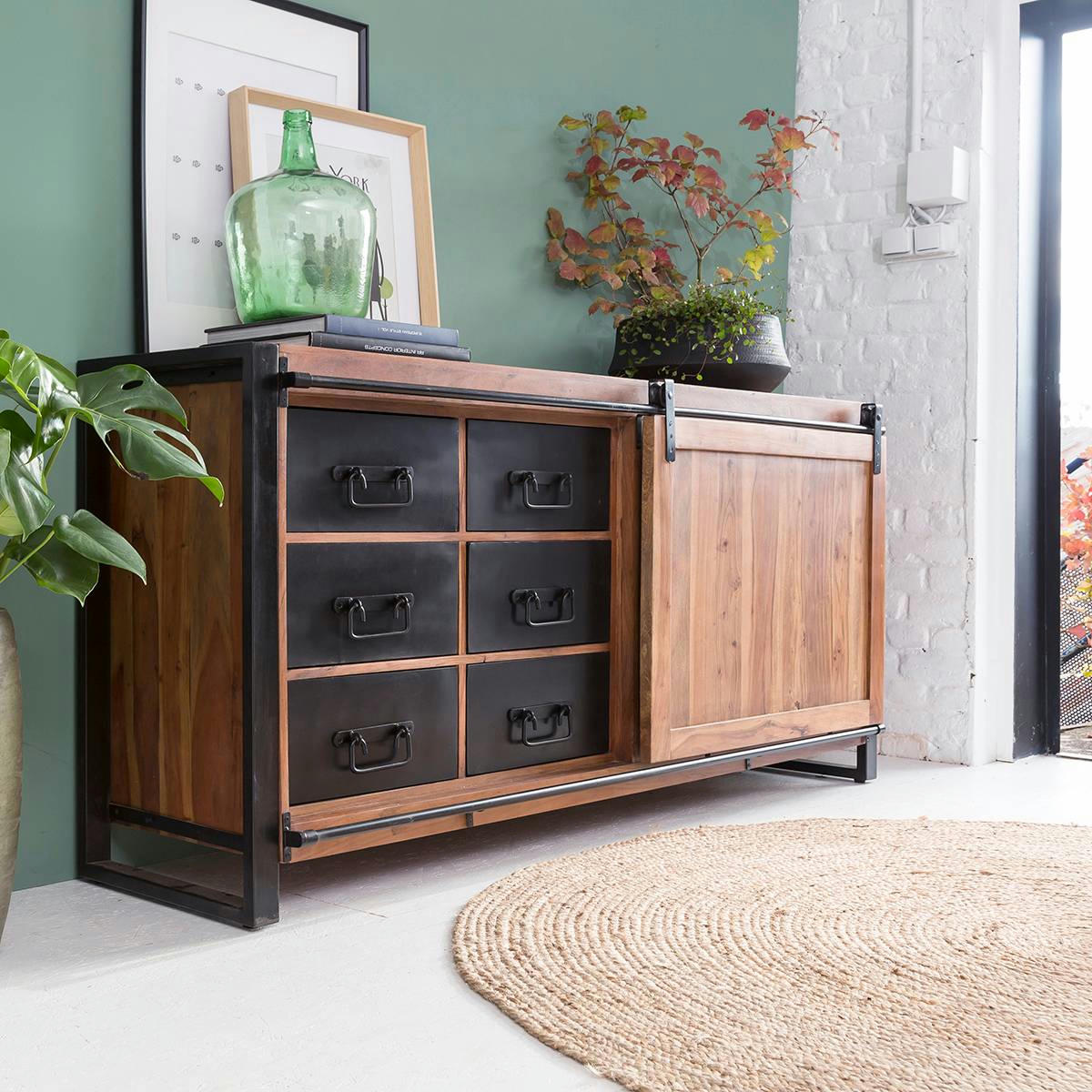 HAVANA - Buffet en bois marron 180 cm