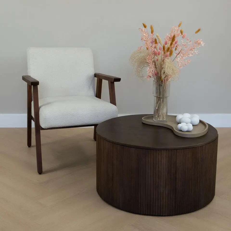 QUVIO Kandelaar bloemvorm - Klein - Keramiek - ?8,7 cm - Wit