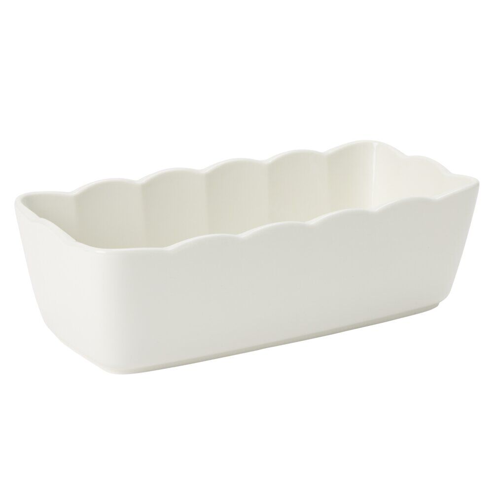 Moule à cake rectangulaire en céramique bord festonné 28x13xH9cm (2 modèles)