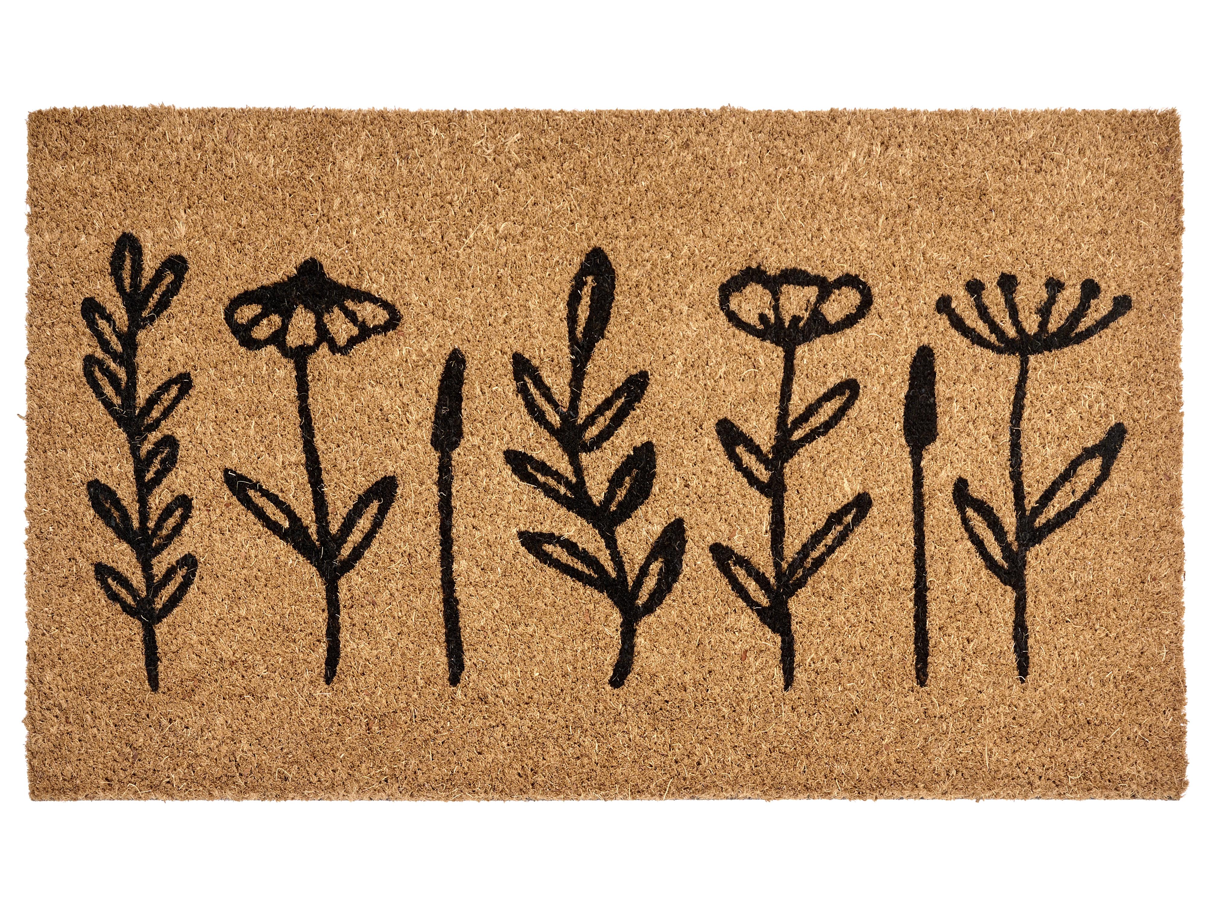Doormat AGIAK Natural 40 x 60 cm Flower Coir