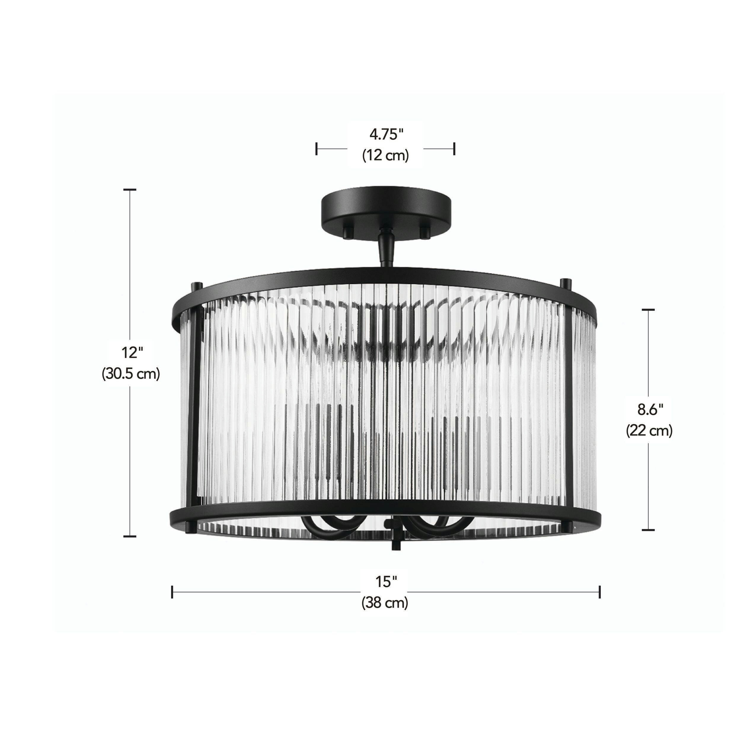 CANVAS Seely 4-Light Flush Mount Ceiling Light, Bronze/Black