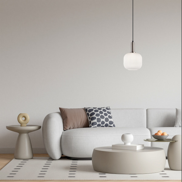 Lampa wisząca srebrna PENZI 1xE27x40W wym: 106x20x20 cm Italux