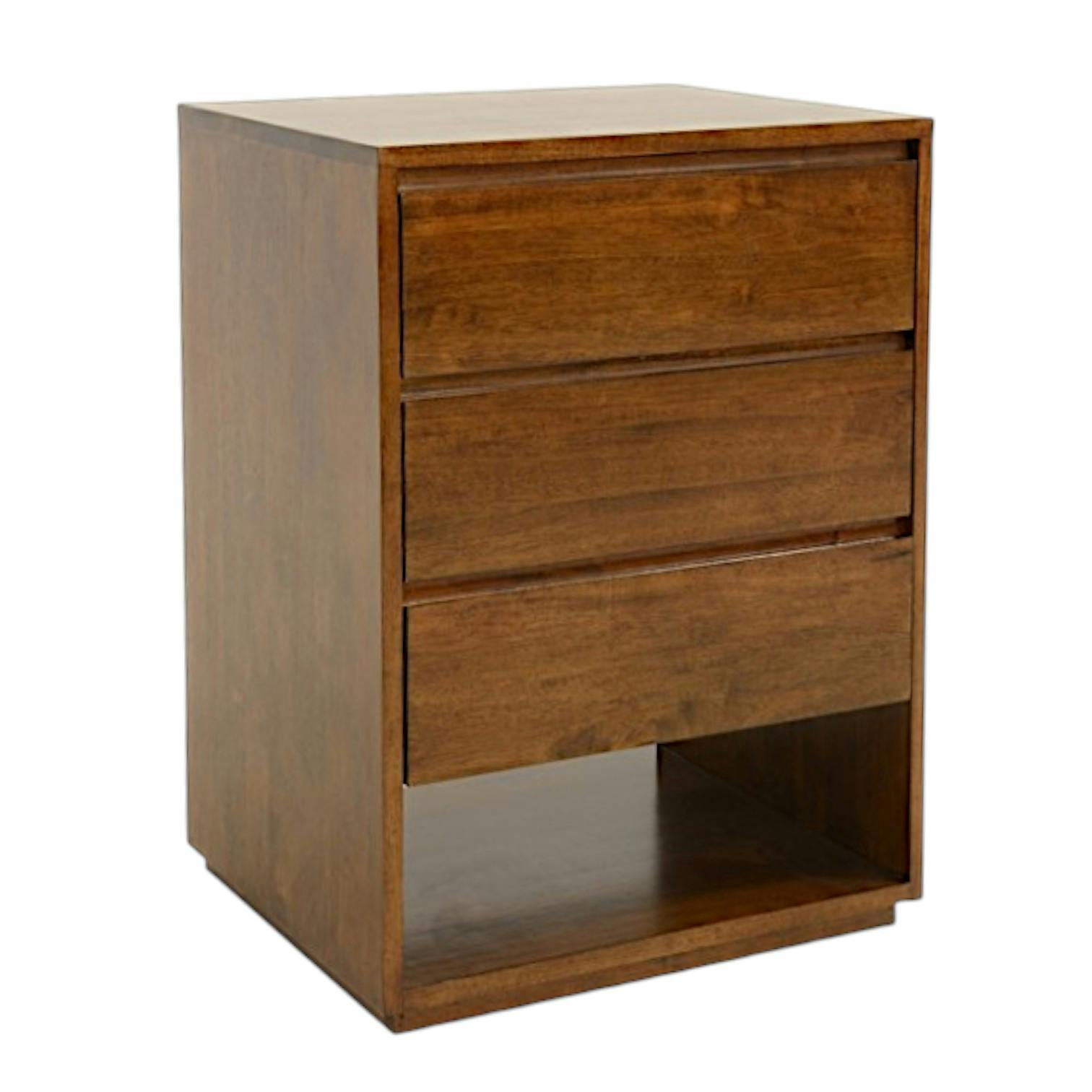 Commode / Table de Chevet Hévéa 3 tiroirs, 1 niche basse 60x50x86cm BALTIC