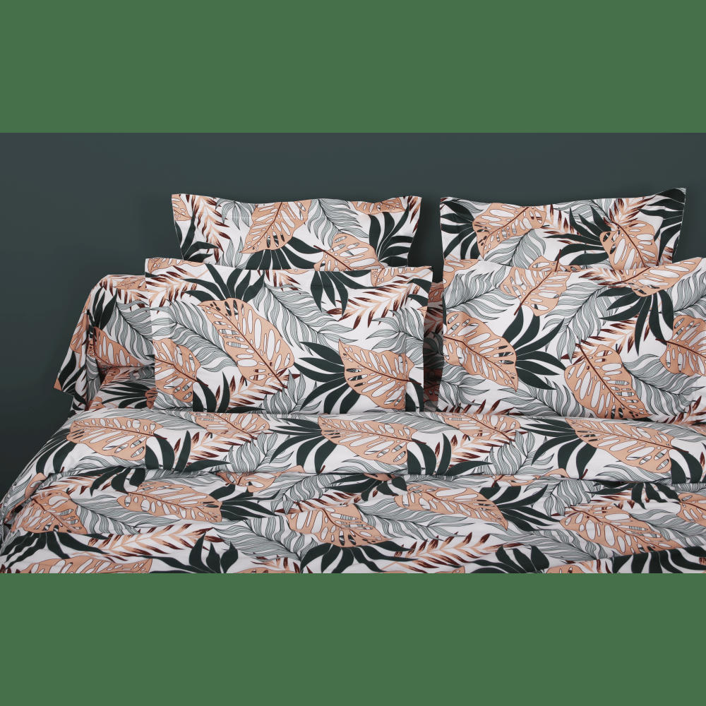 TROPICAL SATIN - Taie d'oreiller satin de coton 63x63 cm imprime Tropical