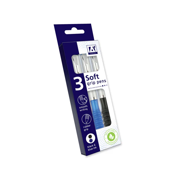 Soft Grip Pens 3 Pack