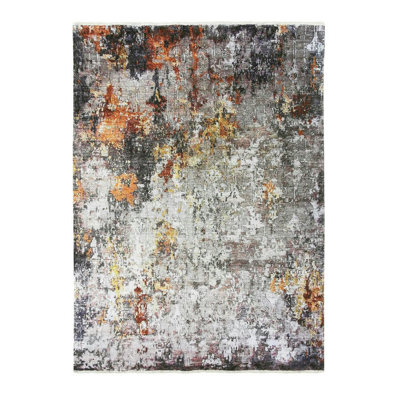 IMPRESSION - Tapis extra-doux effet peinture taupe 120x170