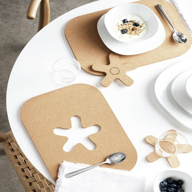 Designed by Sebastian Conran 2pc Cork Placemat & Coaster Set