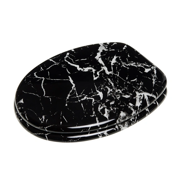 WC-Sitz, BxL: 37,7 x 47 cm, Marmor Schwarz