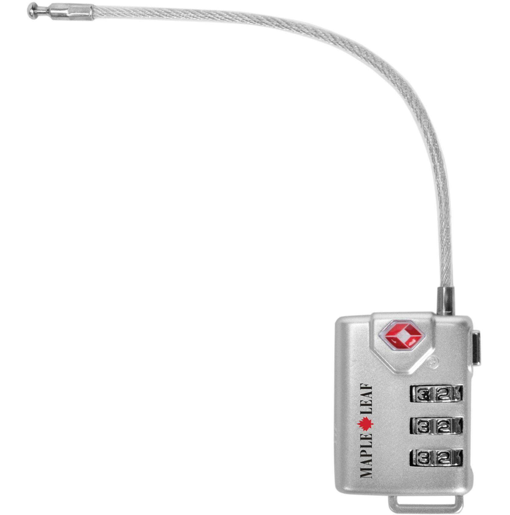 Maple Leaf Travel Sentry TSA-Approved Flex Cable 3-Dial Combination Luggage/Suitcase Lock