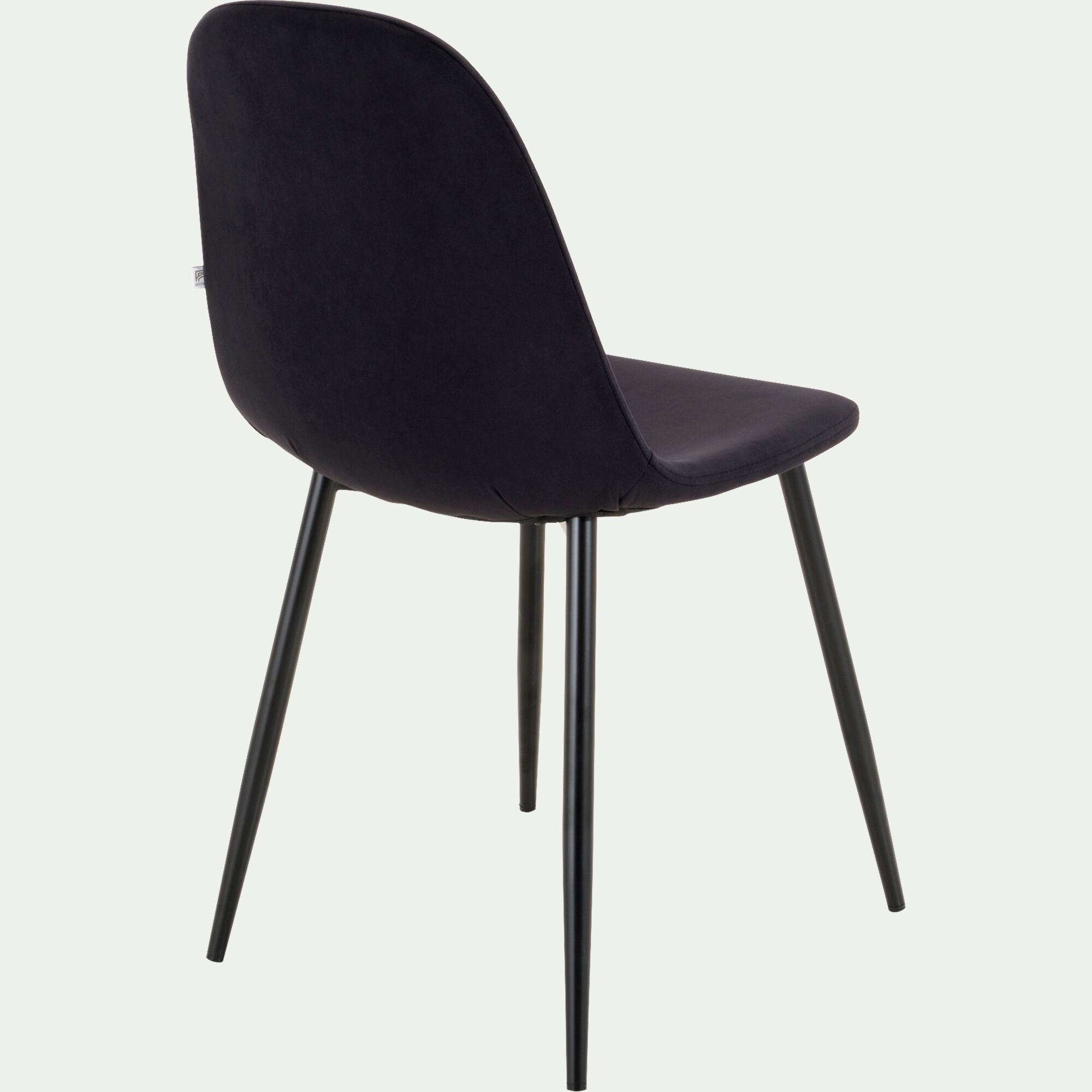 LOANA - Chaise en acier effet bois et tissu - noir