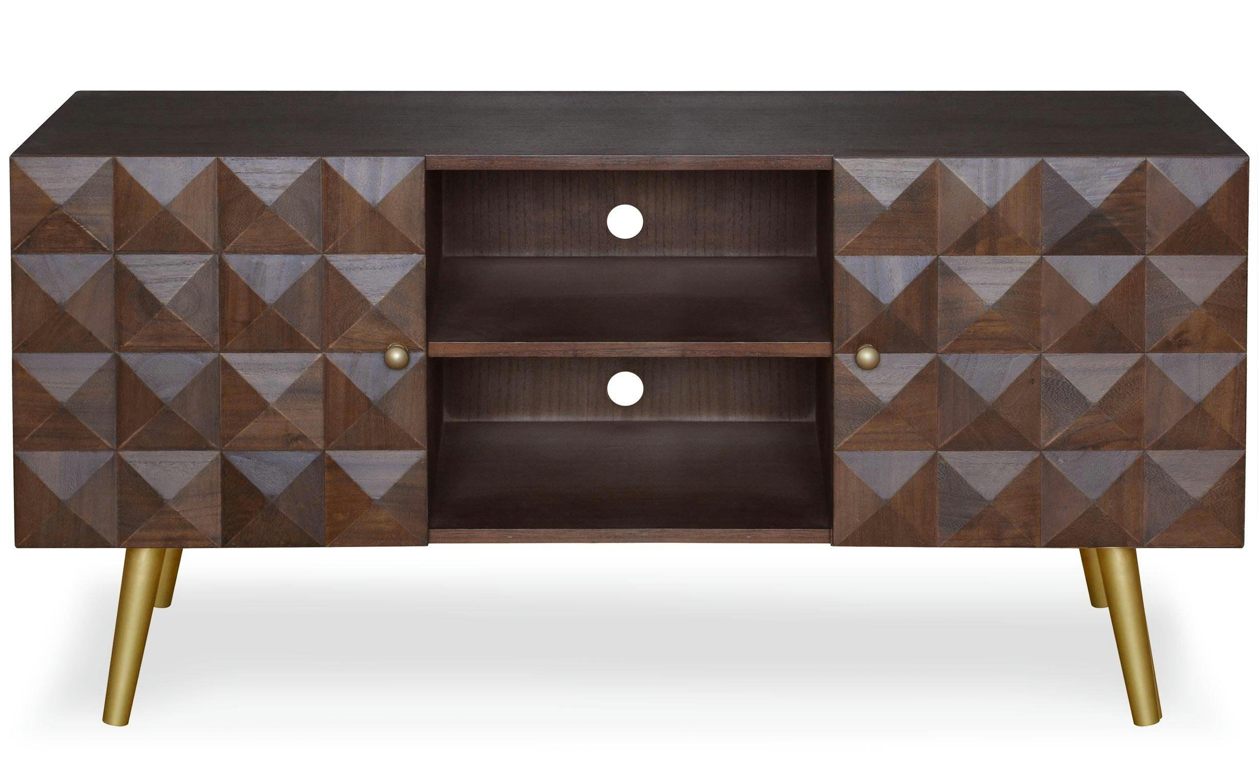 SIXTY - Meuble tv en bois marron foncé