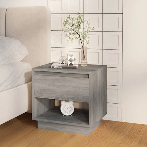 NNEVL Bedside Cabinets 2 pcs Grey Sonoma 45x34x44 cm Chipboard
