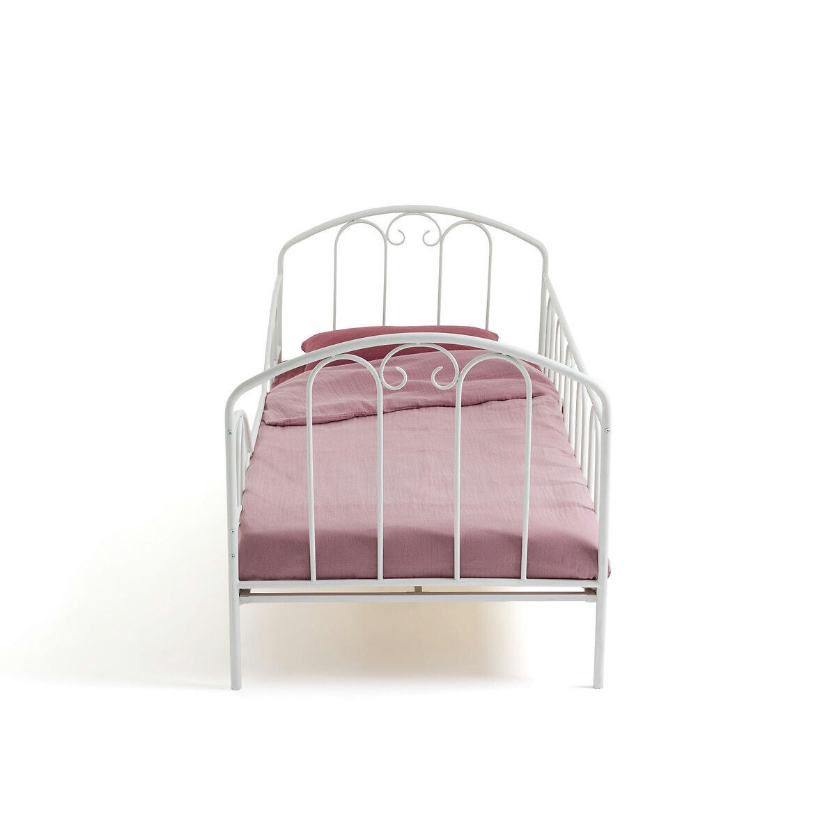 Lit banquette métal acier avec sommier Aela
