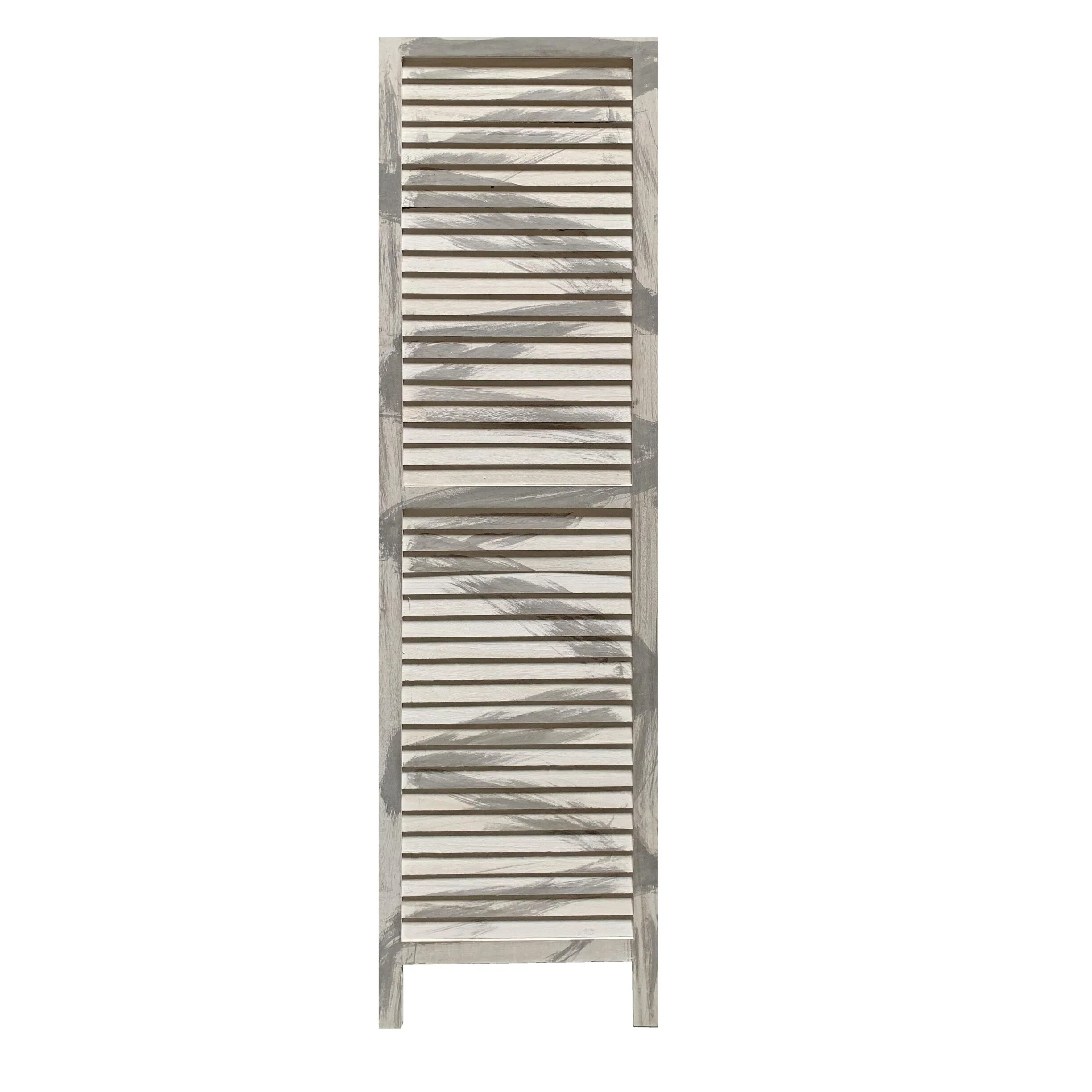 3 Panel Washed Grey Shutter Screen Room Divider