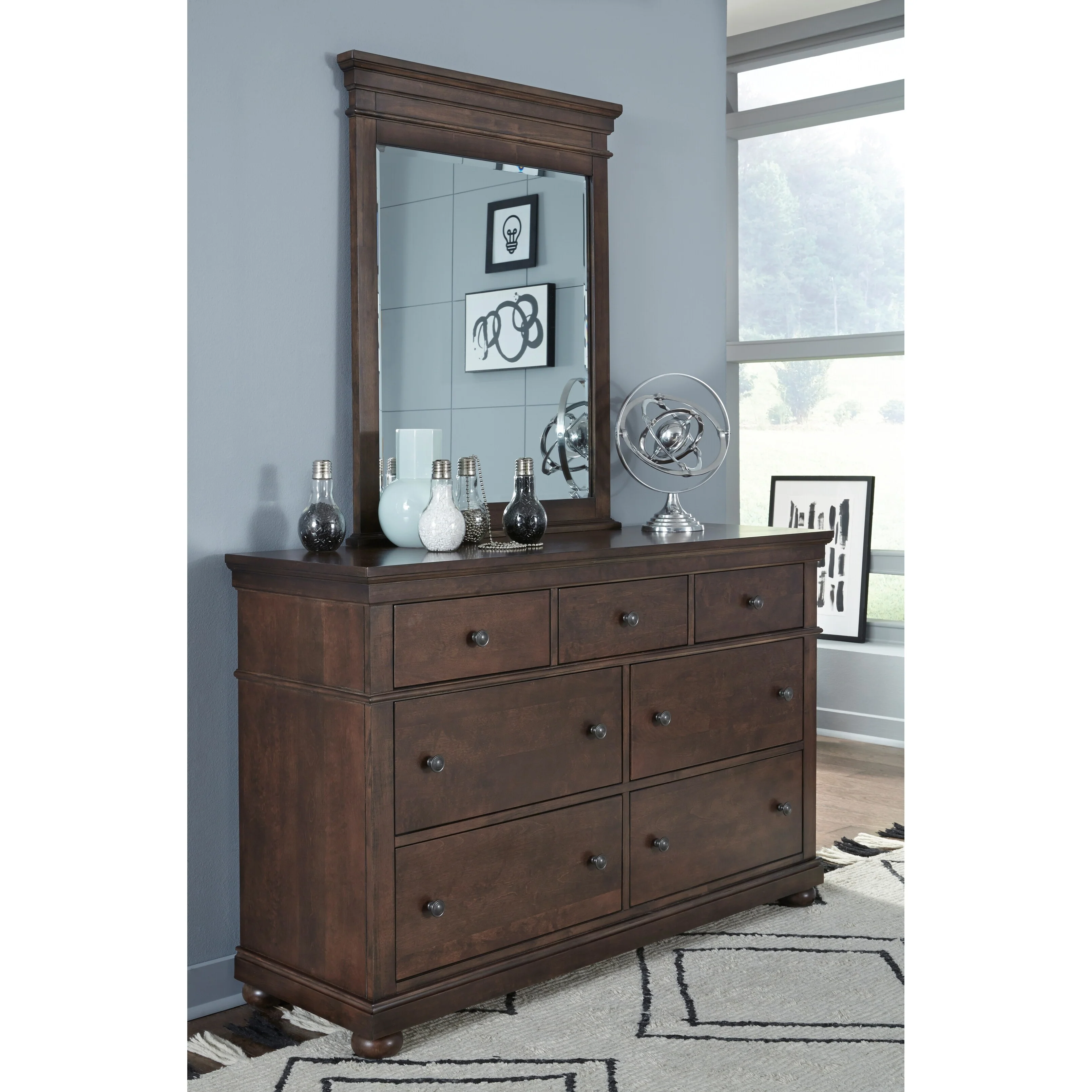 Canterbury Seven Drawer Dresser, Warm Cherry
