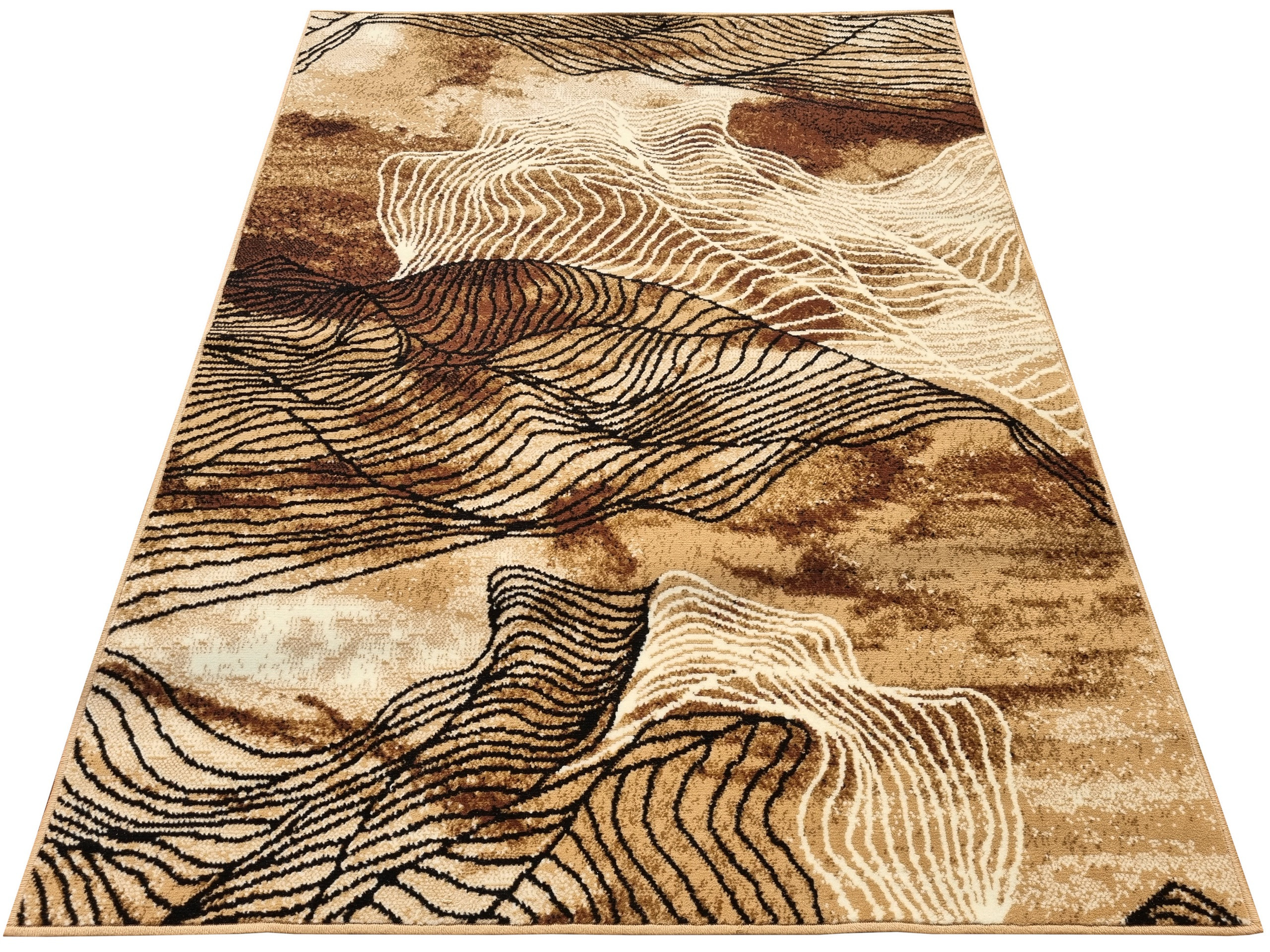 Dywan nowoczesny beżowy do salonu pokoju 010 - 70x130 cm - modny solidny