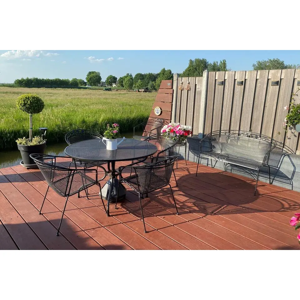 Royal Garden Elegance ronde stapelbare tuinset strekmetaal &Oslash;105 cm