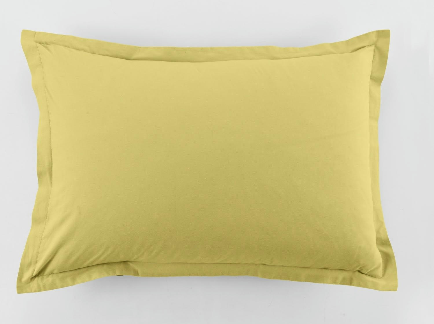 UNI BP - Taie d'oreiller coton jaune 50x70 cm