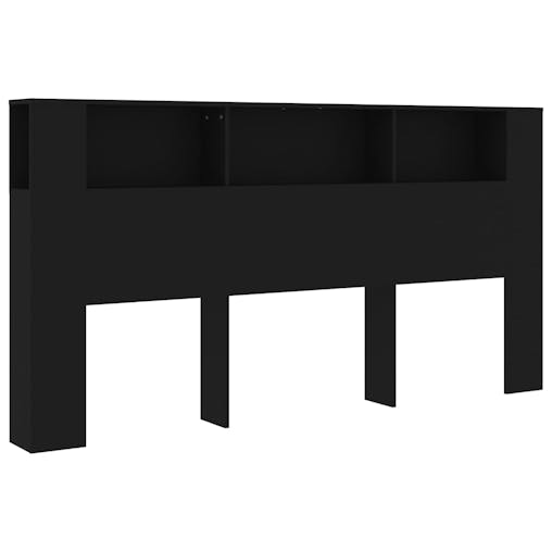 NNEVL Headboard Cabinet Black 200x18.5x104.5 cm