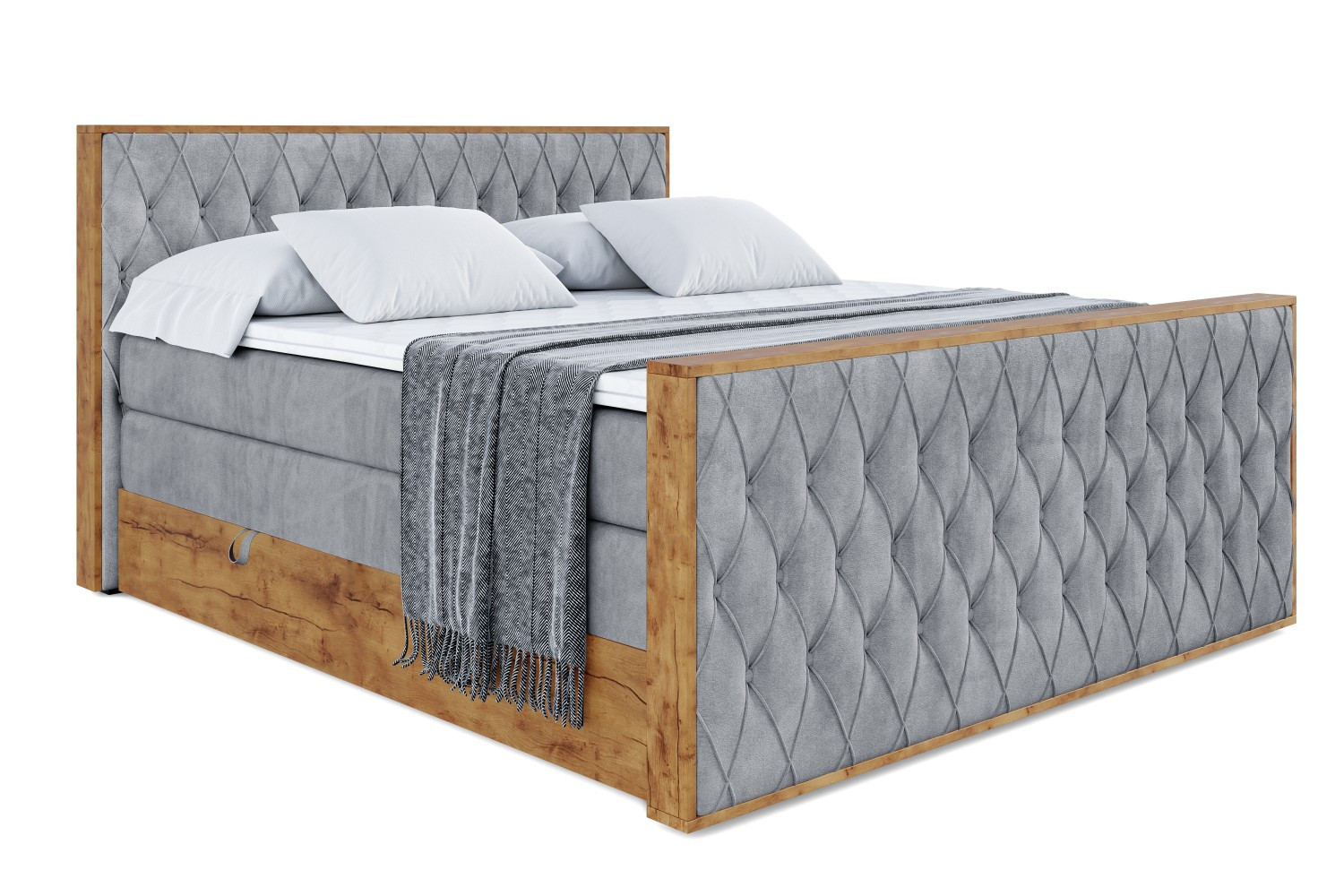 Łóżko kontynentalne z pojemnikiem i materacem H3|H4 LOLLI5-Z KING 120x200cm
