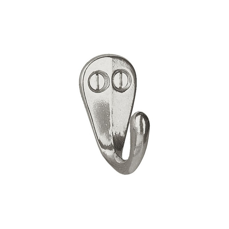 Crochet à visser en aluminium argenté 4 cm
