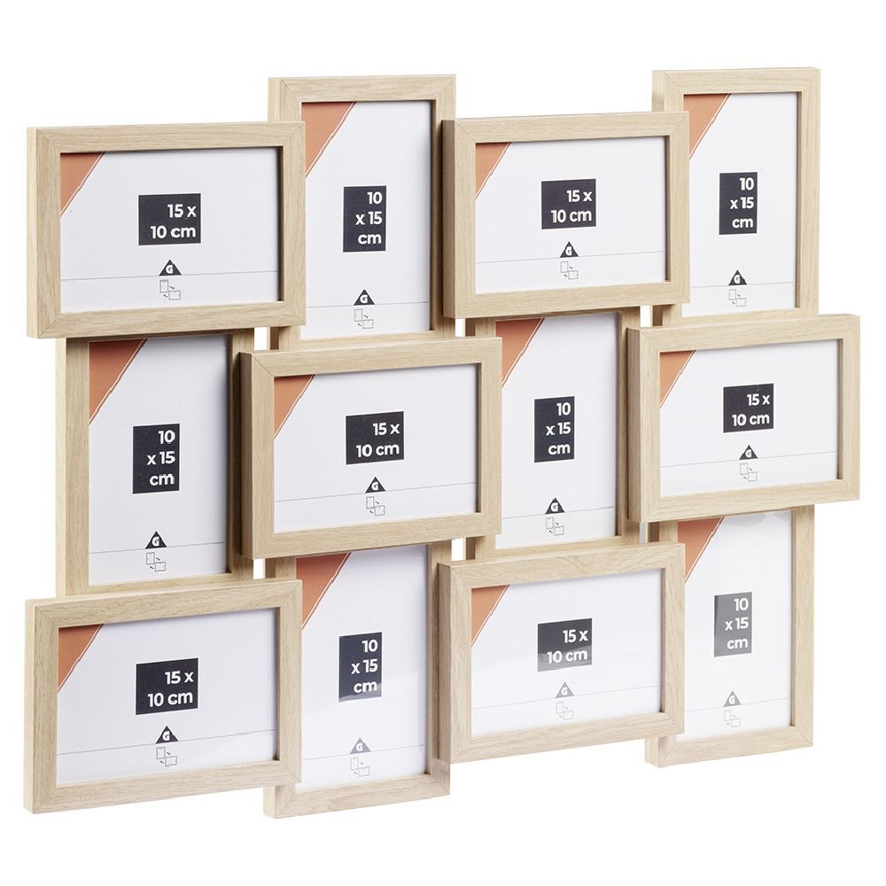 Pêle mêle plastique beige 42x48cm 12 vues 10x15cm