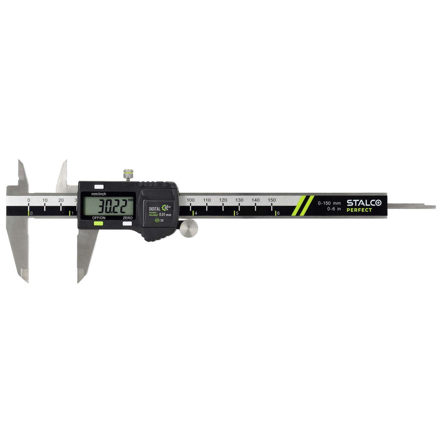Suwmiarka cyfrowa zakres dokładność 0,01mm bateria 3,0V 0-150mm STALCO PERFECT S010501315